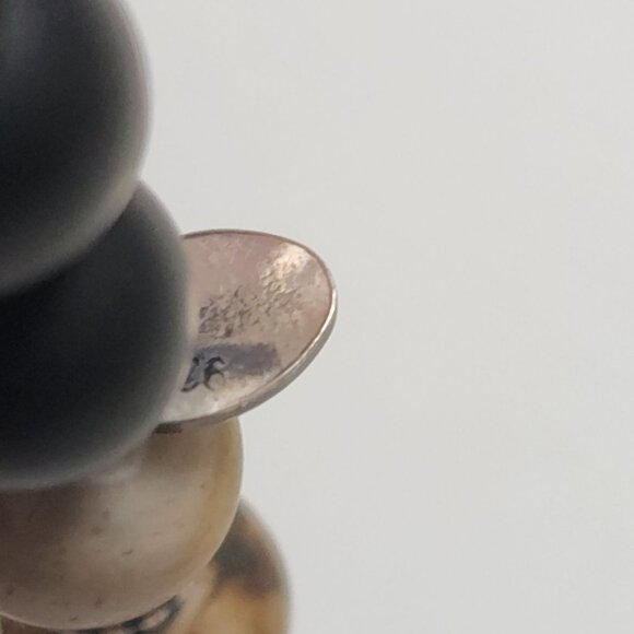 NWT Kenton Michael Petrified Wood & Sterling Silver Bracelet Pull Fit 8mm Beads - Picture 5 of 12